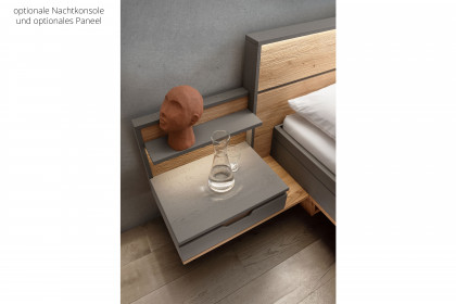 Alabama von Nature Living - Bett 140x200 cm grau - Wildeiche