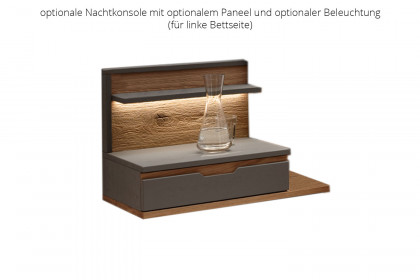 Alabama von Nature Living - Bett 140x200 cm grau - Wildeiche