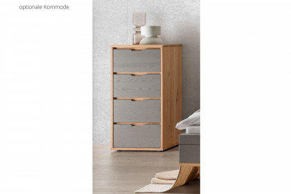 Alabama von Nature Living - Bett 140x200 cm grau - Wildeiche
