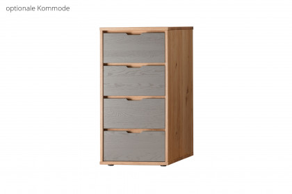 Alabama von Nature Living - Bett 140x200 cm grau - Wildeiche