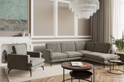 Bali von Primavera Furniture - Ecksofa rechts mausgrau