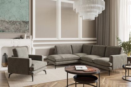 Bali von Primavera Furniture - Ecksofa links mausgrau