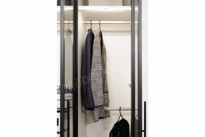 Topline von JUTZLER - Kleiderschrank 3-türig schwarz mit Rauchglastüren