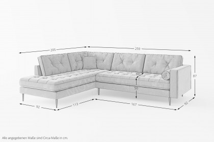 Scott von Primavera Furniture - Polstersofa links winered