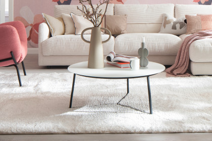Connect-living von SCHÖNER WOHNEN - Couchtisch S412 Glas weiß/ Metall anthrazit