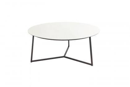 Connect-living von SCHÖNER WOHNEN - Couchtisch S412 Glas weiß/ Metall anthrazit