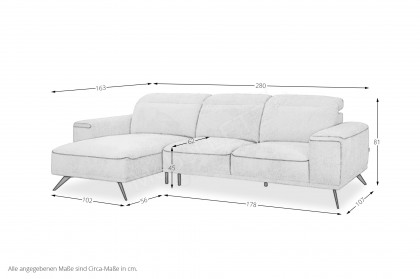 Alpine-LE25 von Vilmers - Ecksofa Variante links ash