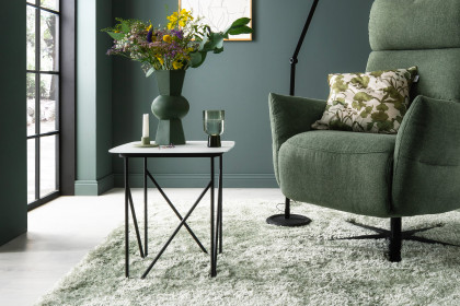 Solo-living von SCHÖNER WOHNEN - Couchtisch S420 Glas weiß/ Metall anthrazit