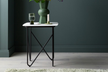 Solo-living von SCHÖNER WOHNEN - Couchtisch S420 Glas weiß/ Metall anthrazit