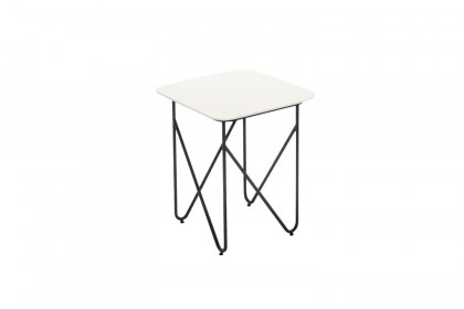 Solo-living von SCHÖNER WOHNEN - Couchtisch S420 Glas weiß/ Metall anthrazit