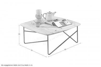 Solo-living von SCHÖNER WOHNEN - Couchtisch S422 Keramik cararra/ Metall anthrazit