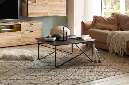 Solo-living von SCHÖNER WOHNEN - Couchtisch S422 Glas taupe/ Metall anthrazit