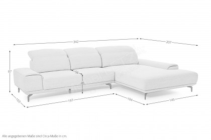 MR 2490 von Musterring - Ecksofa Ausführung rechts ivory