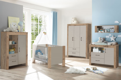 Bill von Mäusbacher - Babyzimmer-Set Viking Oak - taupe: Schrank, Bett, Wiko
