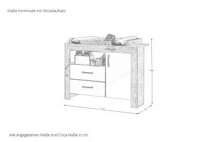 Bill von Mäusbacher - Babyzimmer-Set Viking Oak - taupe: Schrank, Bett, Wiko