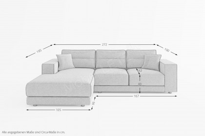 Verona von Primavera Furniture - Ecksofa links graubeige