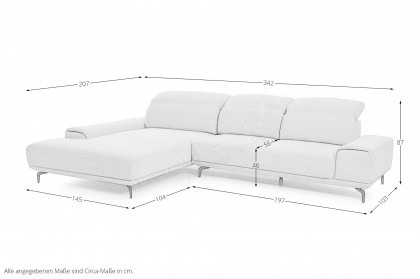 MR 2490 von Musterring - Ecksofa Ausführung links ivory