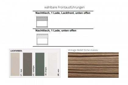 V/lacera sleeping von Voglauer - Nachtschrank cubanitgrau - Eiche