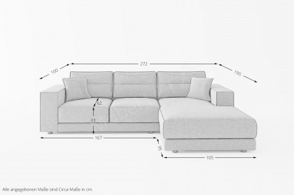 Verona von Primavera Furniture - Eckgarnitur rechts hellbeige