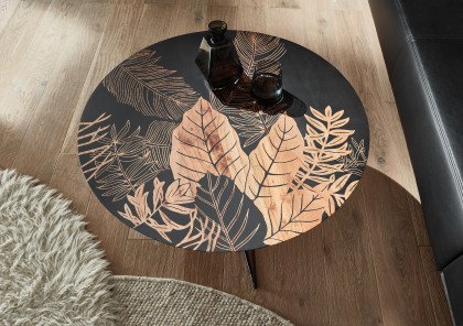Mirandela von A Better Place - Couchtisch aus Mangoholz mit Blattmuster