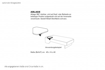 ZE+ von Rudolf - Bett 140x200 cm Polsterkopfteil anthrazit - Füße Lack türkis