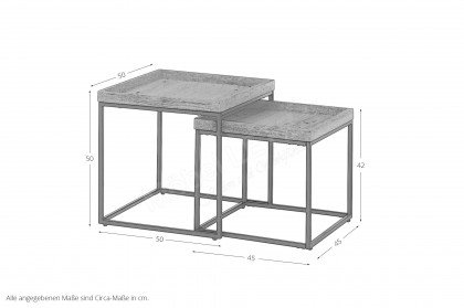 Ubeda von A Better Place - Couchtisch-Set Eiche/ Metall
