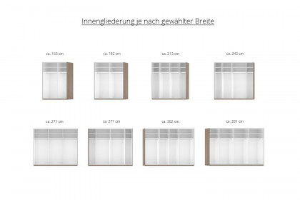 Multiline von SCHÖNER WOHNEN - Schwebetürenschrank mit Quadratabsetzungen