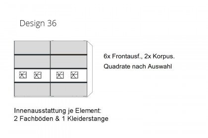 Multiline von SCHÖNER WOHNEN - Schwebetürenschrank mit Quadratabsetzungen