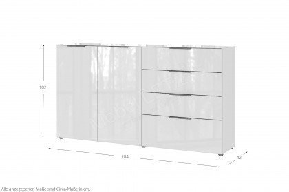 GW-Oakland von Germania - Kommode silbergrau mit Glas