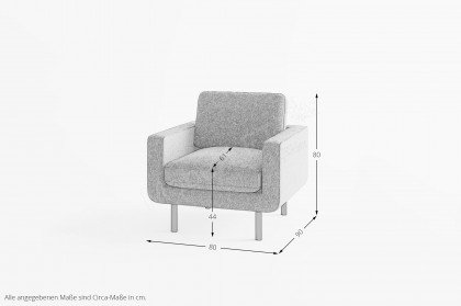 Suburban von Primavera Furniture - Solitärsessel hellgrau