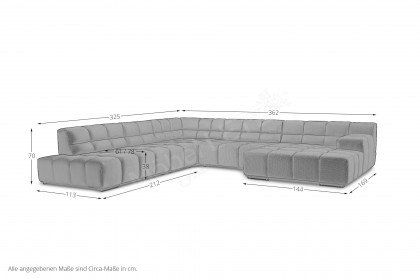Temple von designwerk - XXL-Sofa Variante links moss