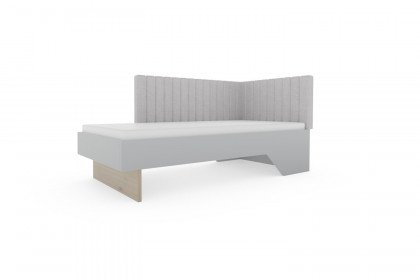 ZE+ von Rudolf - Sockelbett 90x200 cm hellgrau mit Kopf- & Rückenlehne