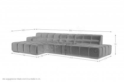 Temple von designwerk - Ecksofa links moss
