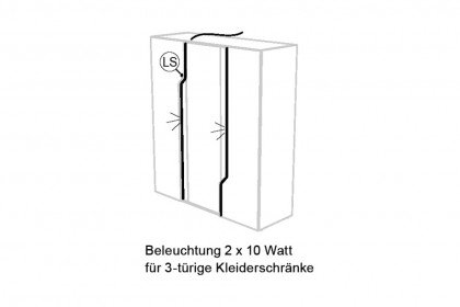 ZE+ von Rudolf - Kleiderschrank 3-türig schiefergrau - hellgrau - Lack türkis