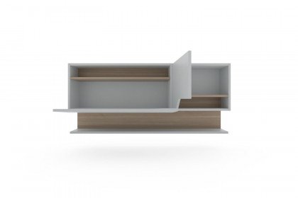 ZE+ von Rudolf - Hängeschrank ca. 140 cm breit hellgrau - Nussbaum natur