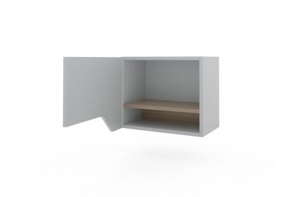 ZE+ von Rudolf - Hängeschrank ca. 140 cm breit hellgrau - Nussbaum natur