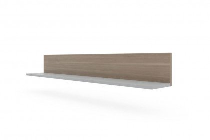 ZE+ von Rudolf - Hängeschrank ca. 140 cm breit hellgrau - Nussbaum natur