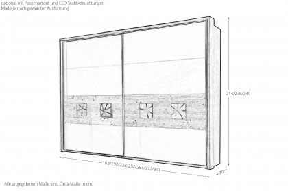 Multiline von SCHÖNER WOHNEN - 2-türiger Kleiderschrank Balkeneiche - taupe