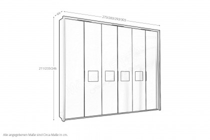 Multiline von SCHÖNER WOHNEN - Drehtürenschrank mit Quadrateinlagen grau - weiß