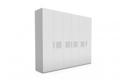 Multiline von SCHÖNER WOHNEN - Drehtürenschrank mit Quadrateinlagen grau - weiß