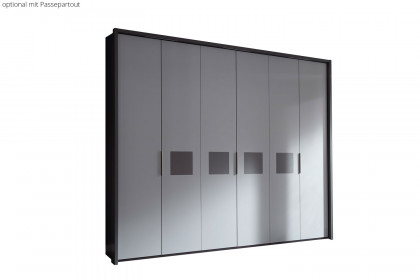 Multiline von SCHÖNER WOHNEN - Drehtürenschrank mit Quadrateinlagen grau - weiß