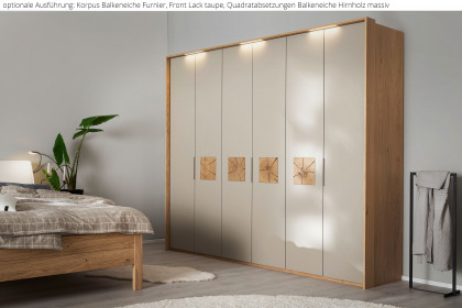 Multiline von SCHÖNER WOHNEN - Drehtürenschrank mit Quadrateinlagen grau - weiß