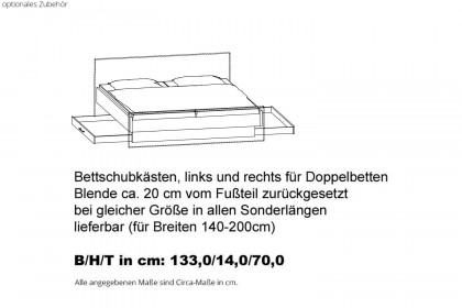 Multiline von SCHÖNER WOHNEN - Balkeneiche-Bett mit braunem Kunstleder-Kopfteil