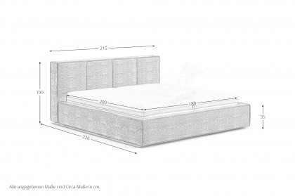 Milano II von COTTA - Polsterbett graphite