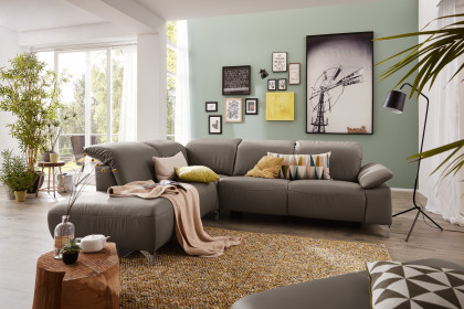 MR 370 von Musterring - Ledercouch Variante links grey