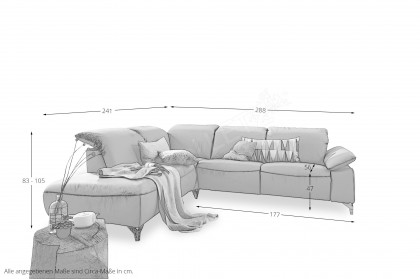 MR 370 von Musterring - Ledercouch Variante links grey