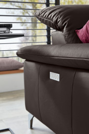 MR 370 von Musterring - Ledersofa Variante rechts brown