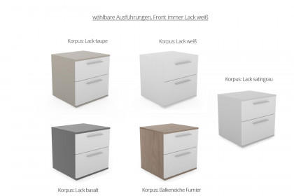 Multiline von SCHÖNER WOHNEN - Nachtschrank Balkeneiche/ Lack weiß