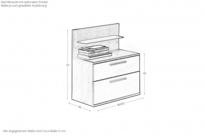 Multiline von SCHÖNER WOHNEN - Nachtschrank Balkeneiche/ Lack weiß