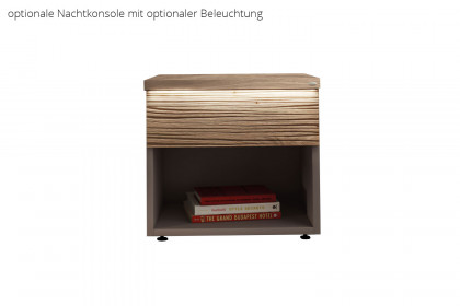 V/lacera sleeping von Voglauer - Bett taupe mit Polsterkopfteil kupfer